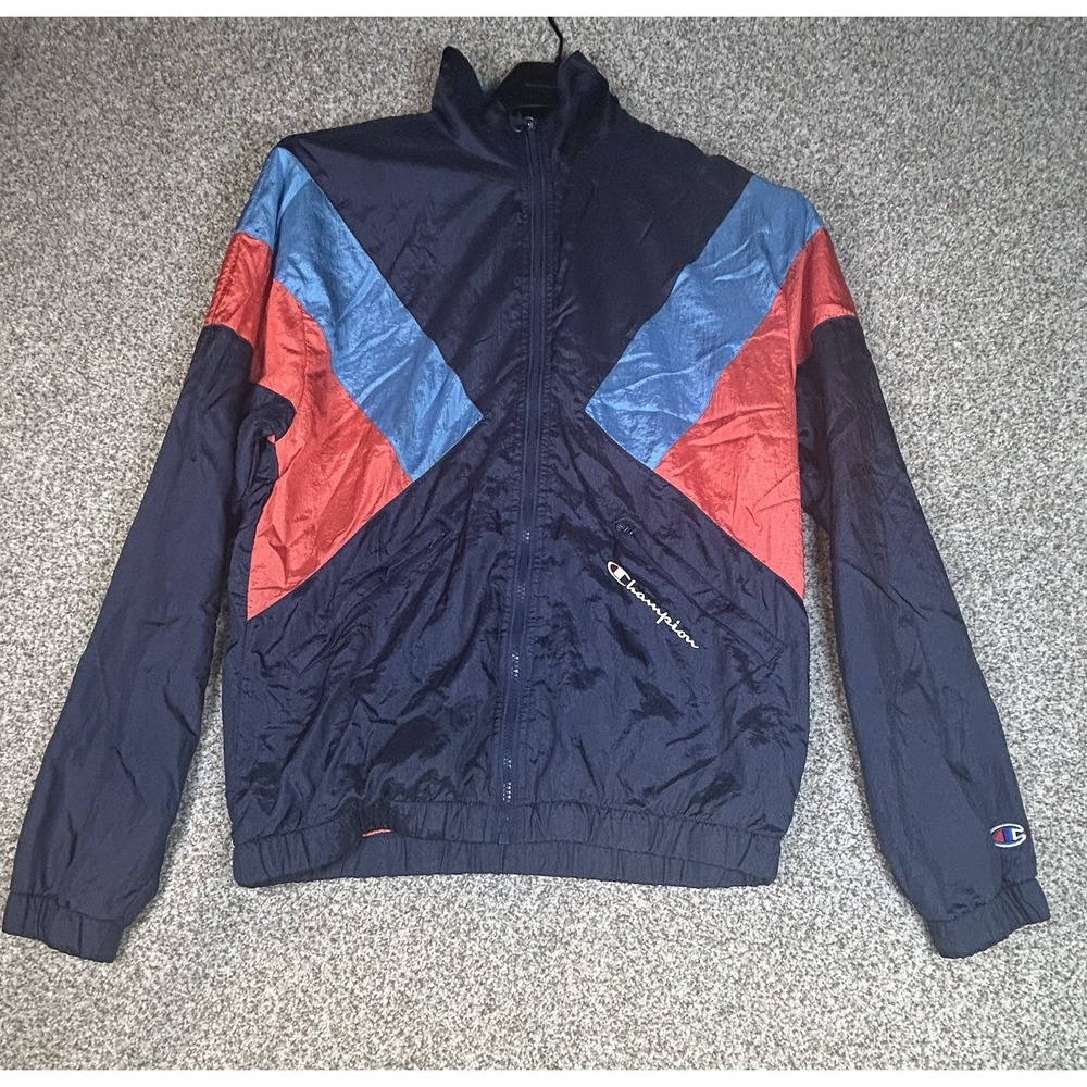 Champion Jacket Mens S Windbreaker Retro Track Full Zip Athletic‎ 90s Vintage